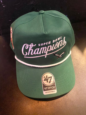 Philadelphia Eagles Super Bowl Champs Rope Hitch Hat w/ SB LIX logo