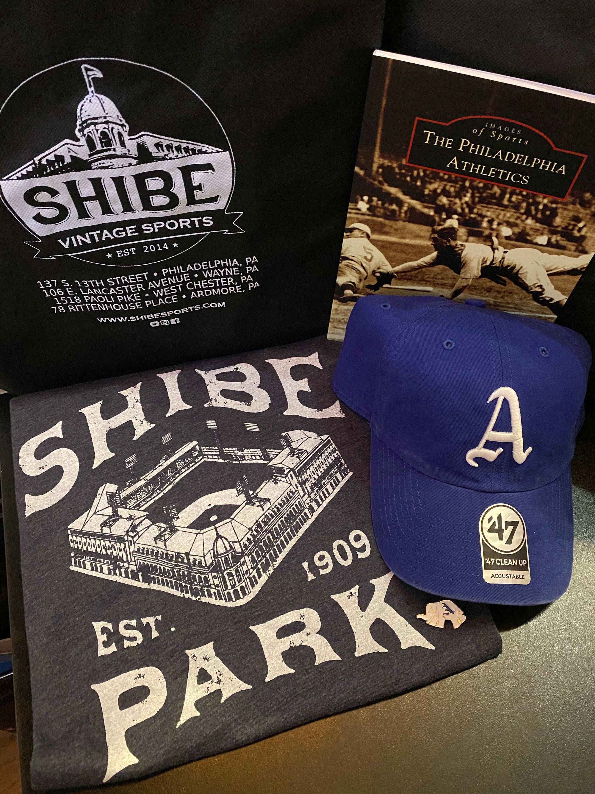 Vintage Philadelphia Athletics (Shirt + Hat + Book) Bundle