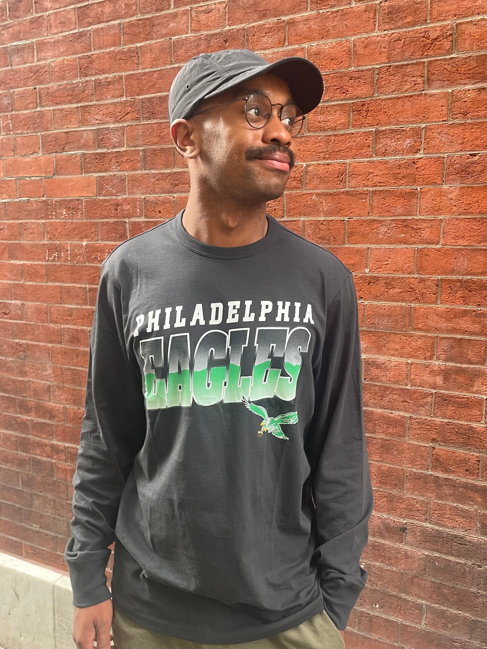 Philadelphia Eagles Legacy Black Polished Franklin Long Sleeve tee