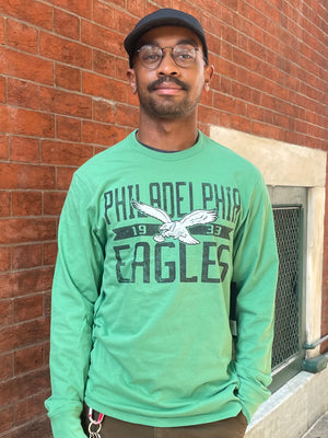 Philadelphia Eagles Historic Orchard Green Wide Out Franklin Long Sleeve tee