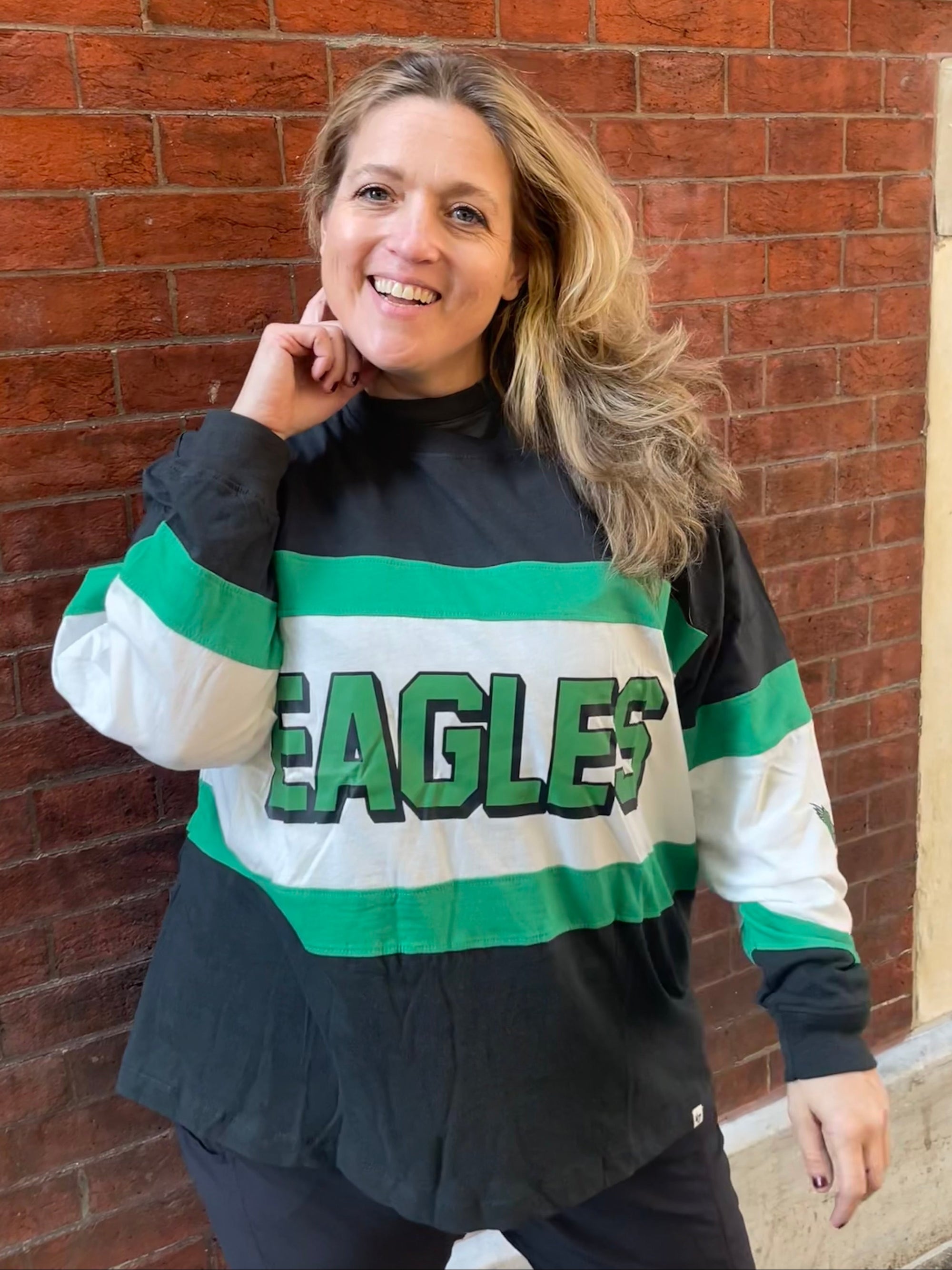 Philadelphia Eagles Historic Flint Black Breezy Archive LS