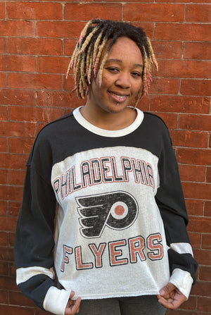 Philadelphia Flyers Sandstone Double Header Curve Toni Women's Long Sleeve