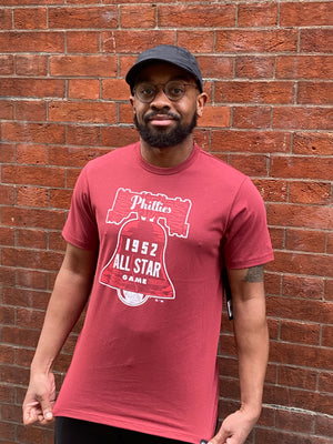 Philadelphia Phillies Cooperstown 1952 ASG Mission Red Premier Franklin tee