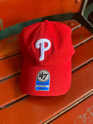 Philadelphia Phillies Racer Red YOUTH Clean Up Adjustable Cap