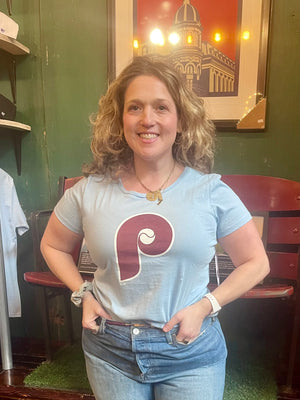 Philadelphia Phillies Cooperstown Gulf Blue Imprint Frankie Women's tee