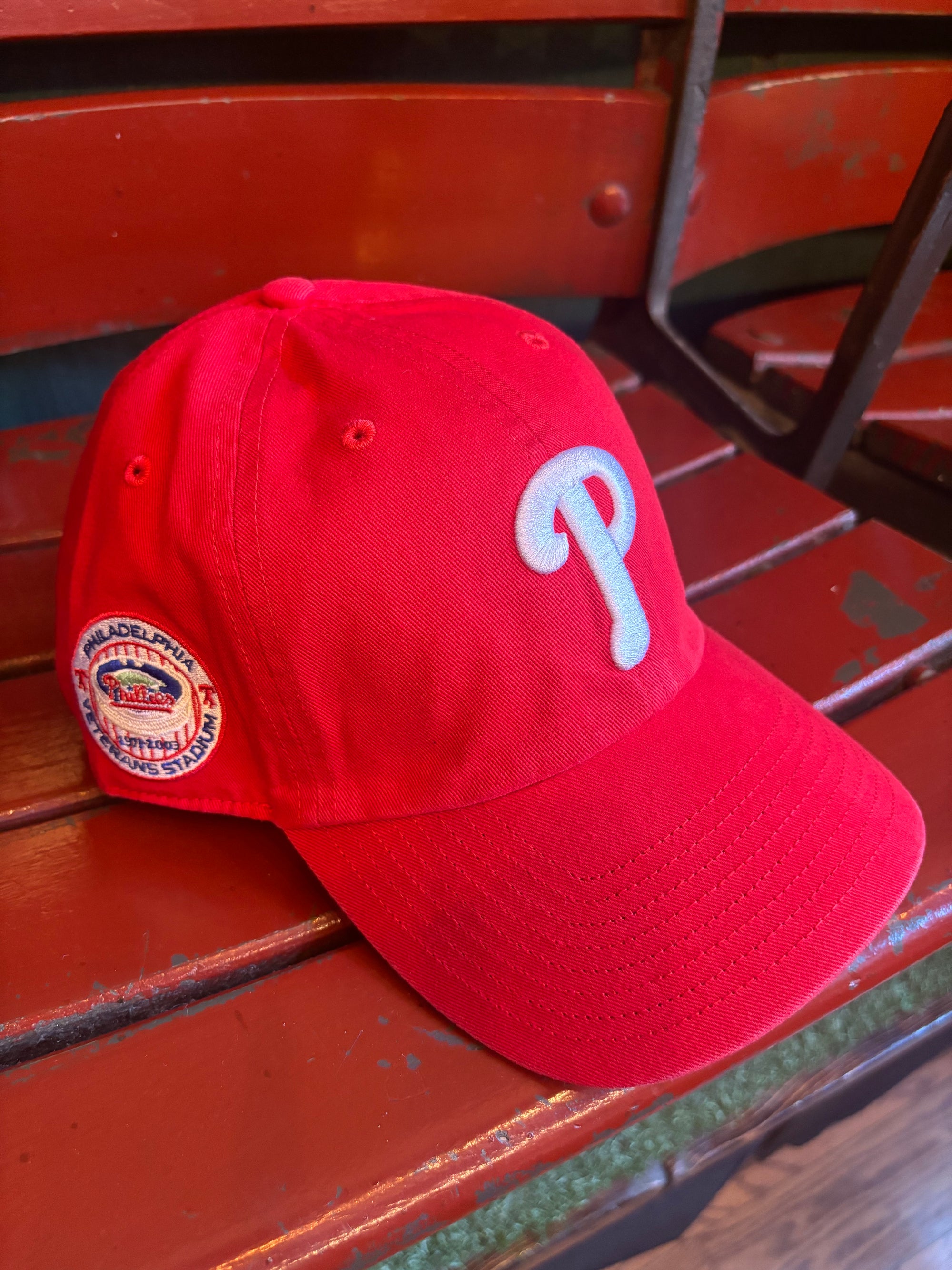 Philadelphia Phillies Red Hat with Veterans Stadium patch