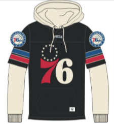 Philadelphia 76ers Flint Black Split Zone Cornerback Duo Hoodie