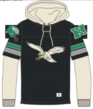 Philadelphia Eagles Historic Split Zone Duo Cornerback Lacer Hoodie