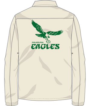 Philadelphia Eagles Men's Retro Roots Coaches Jacket -- Cream