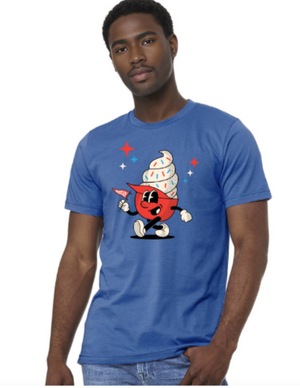 Ice Cream Helmet Polo Blue Tee Shirt