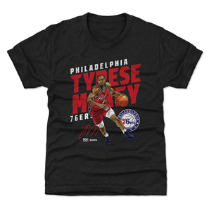 Tyrese Maxey Philadelphia 76ers Slant Black Youth tee
