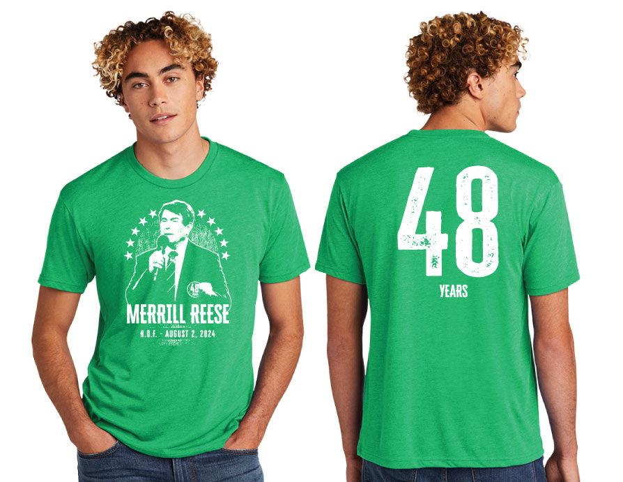 Merrill Reese HOF kelly green t-shirt - Pre-Sale