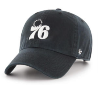 Philadelphia 76ers Black Clean Up Hat