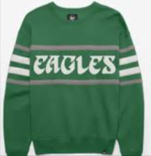 Philadelphia Eagles Historic Orchard Green Double Header Crew Sweatshirt