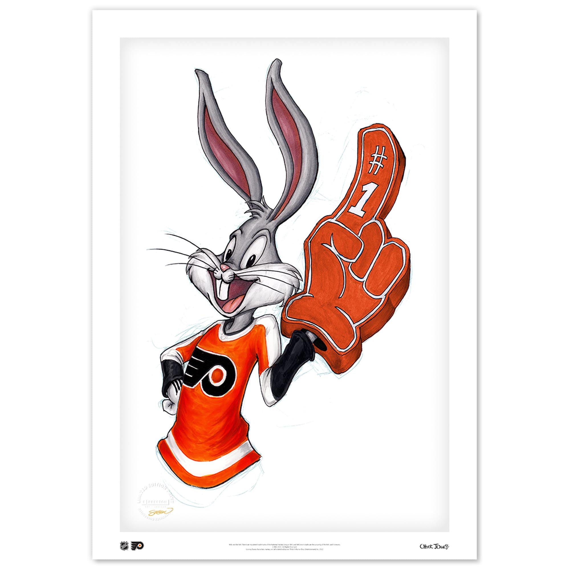 Rabbit Hockey Fan x NHL Flyers Bugs Bunny Fine Art Print