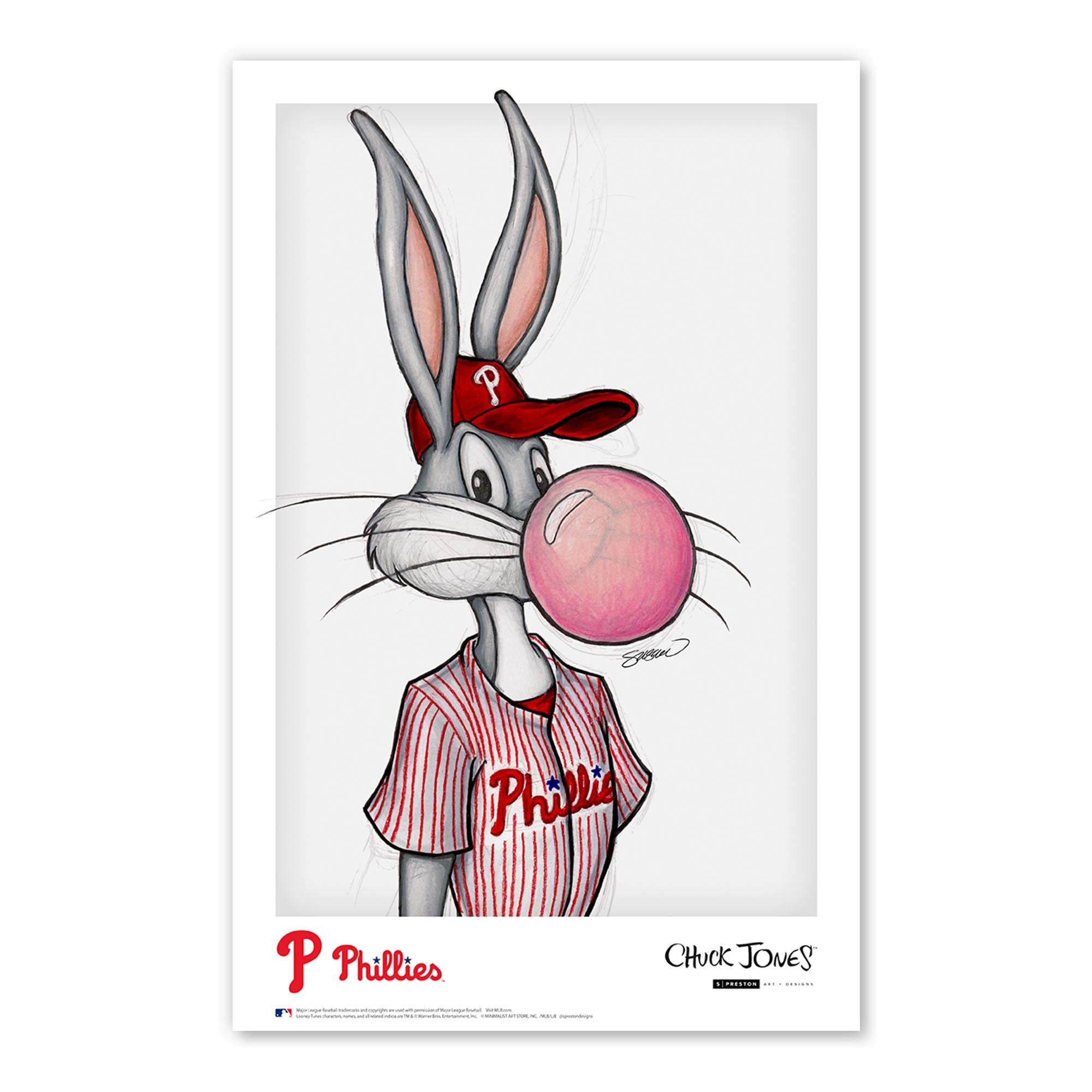 Bubblegum Bugs x MLB Phillies Art Print