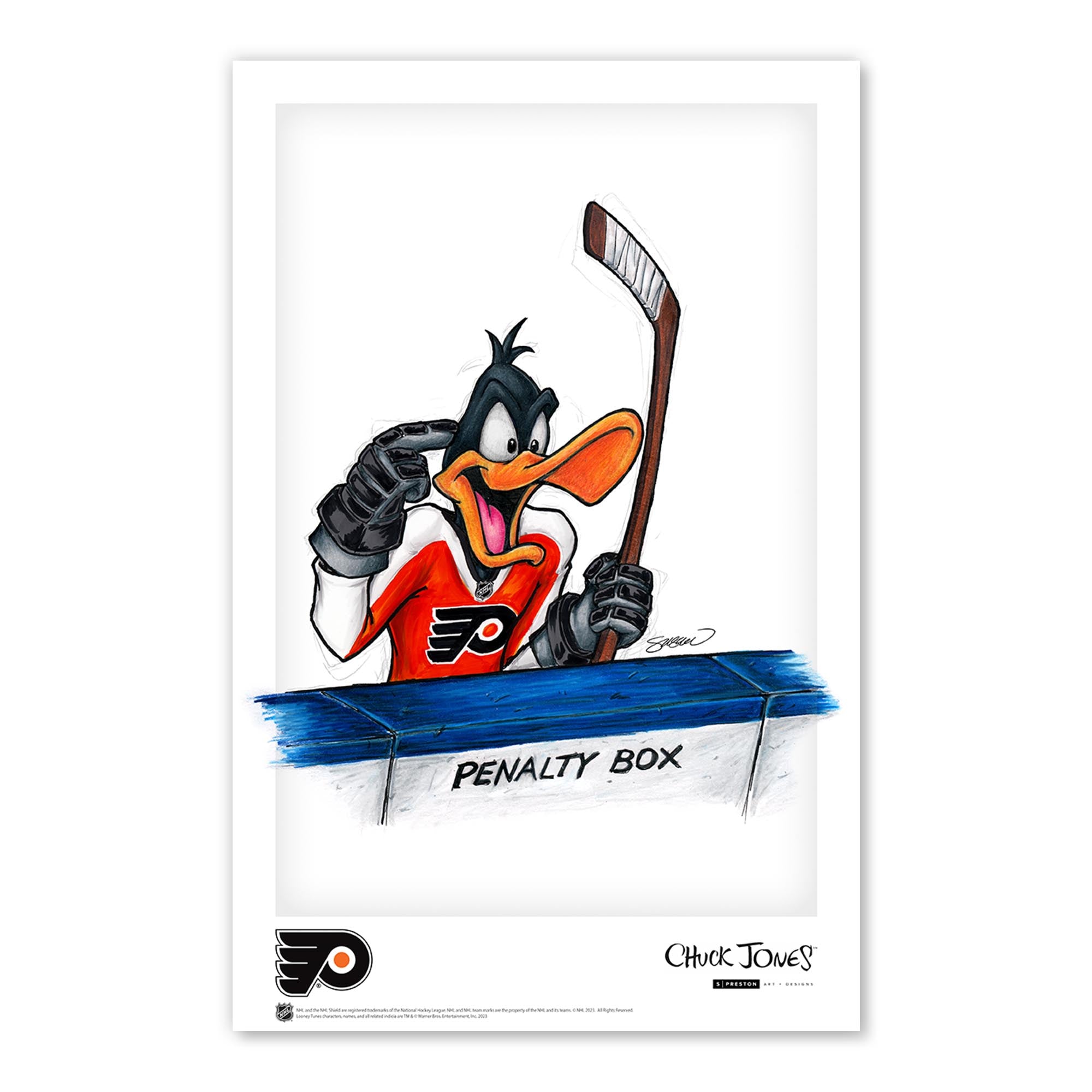 Duck Season Hockey Season x NHL Flyers Daffy Duck Fine Art Print
