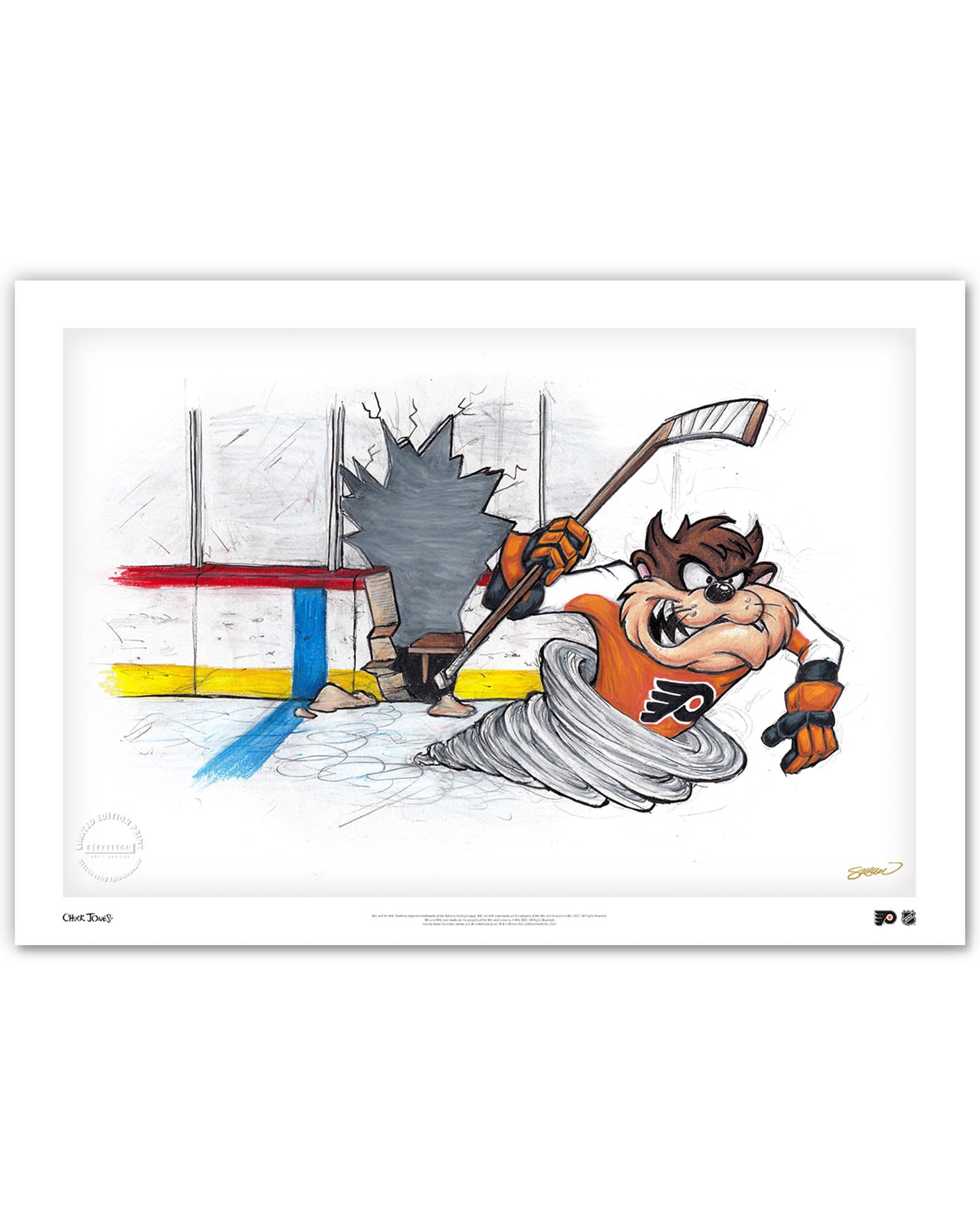 Tazmanian Line Change x NHL Flyers Tazmanian Devil Art Print