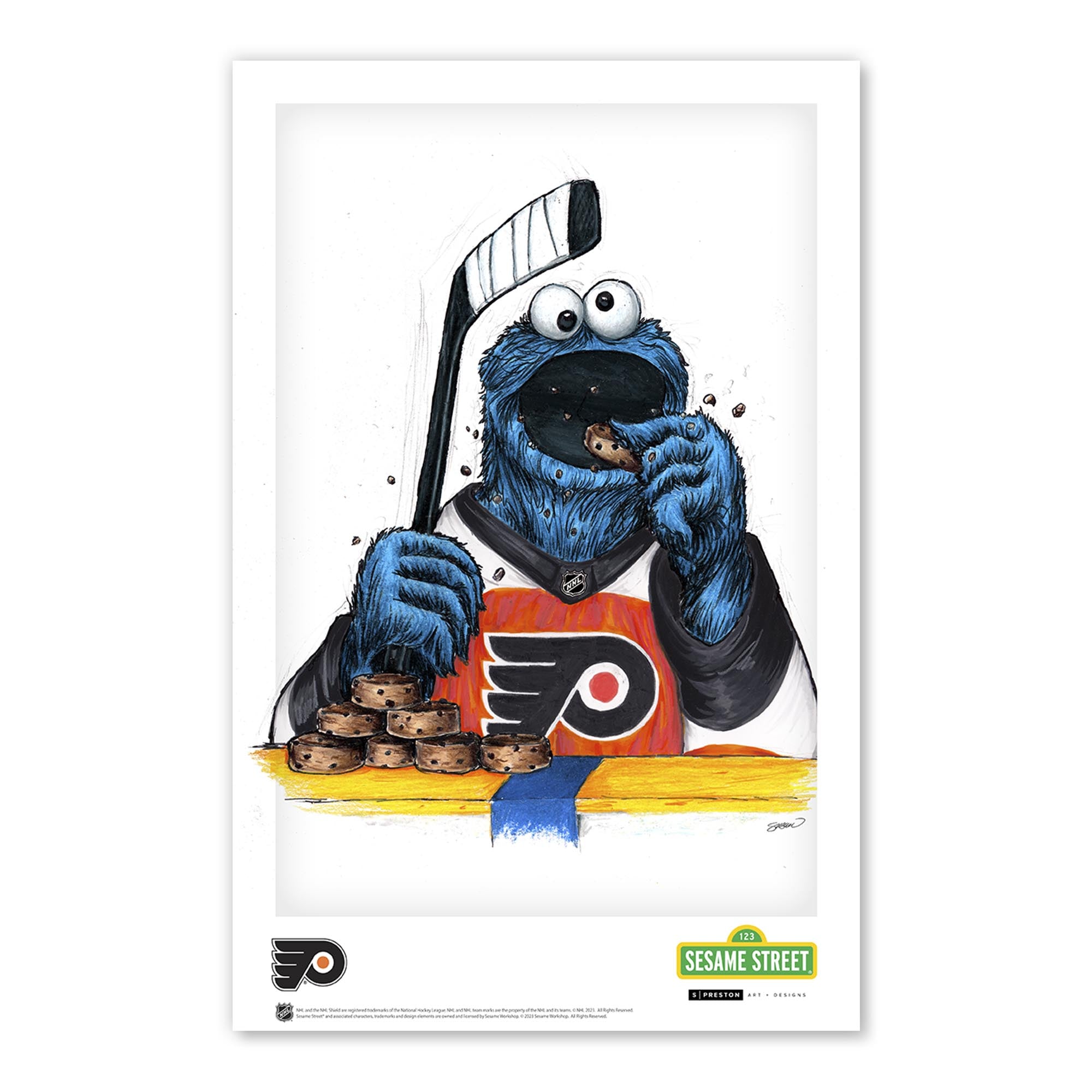 Cookie Monster x NHL Philadelphia Flyers Fine Art Print
