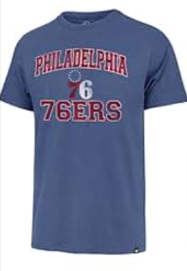 Philadelphia 76ers Atlas Cadet Blue Union Arch Franklin men's tee