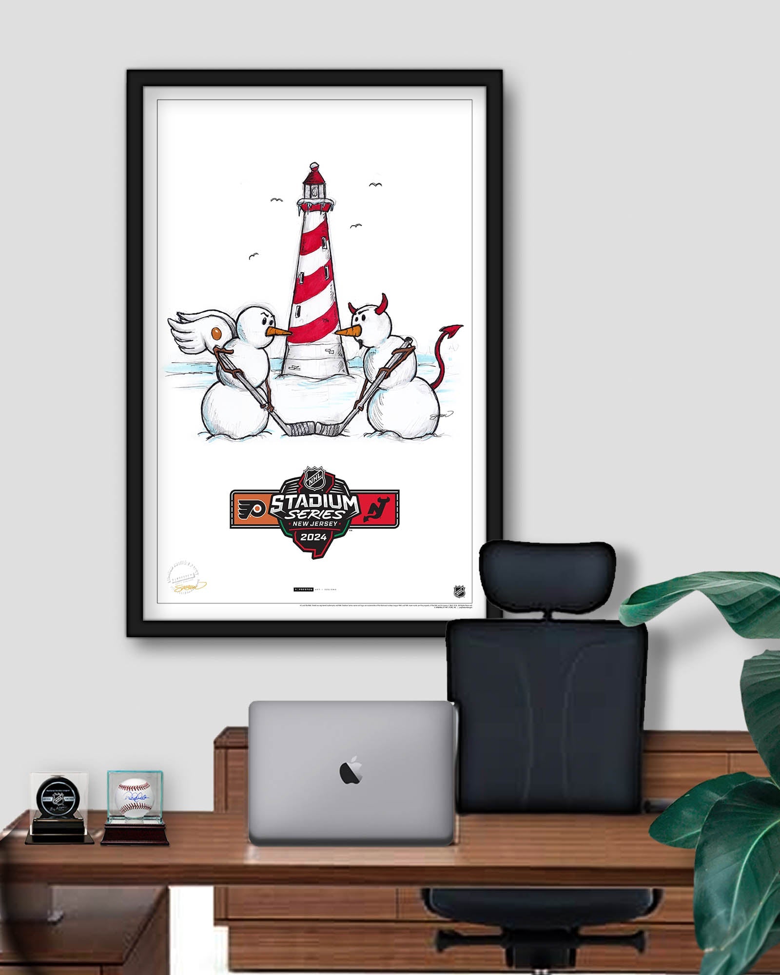 2024 NHL Stadium Series Sketch Limited Edition Art Prints - NJD vs PHL