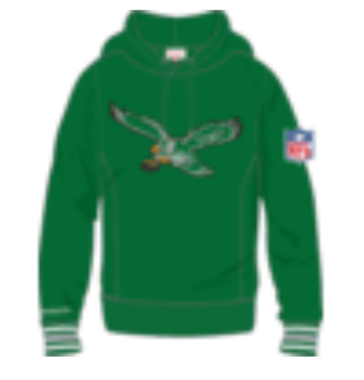 Philadelphia Eagles Chainstitch Fleece Kelly Green Hoodie