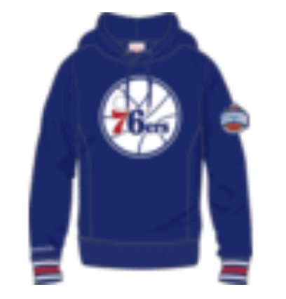 Philadelphia 76ers Chainstitch Fleece Blue Hoodie