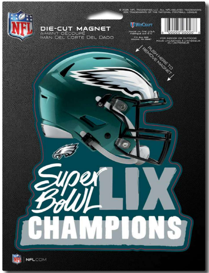 Philadelphia Eagles Super Bowl LIX Champions 6"x 9" Die Cut Magnet