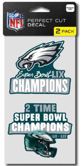 Philadelphia Eagles Super Bowl LIX Champions 4x8 2pc Decal Set