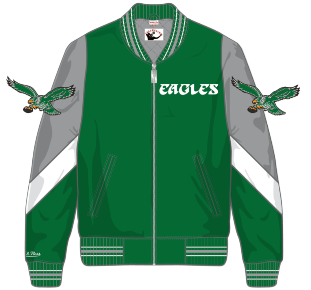 Philadelphia Eagles Heavyweight Kelly Green Satin Jacket