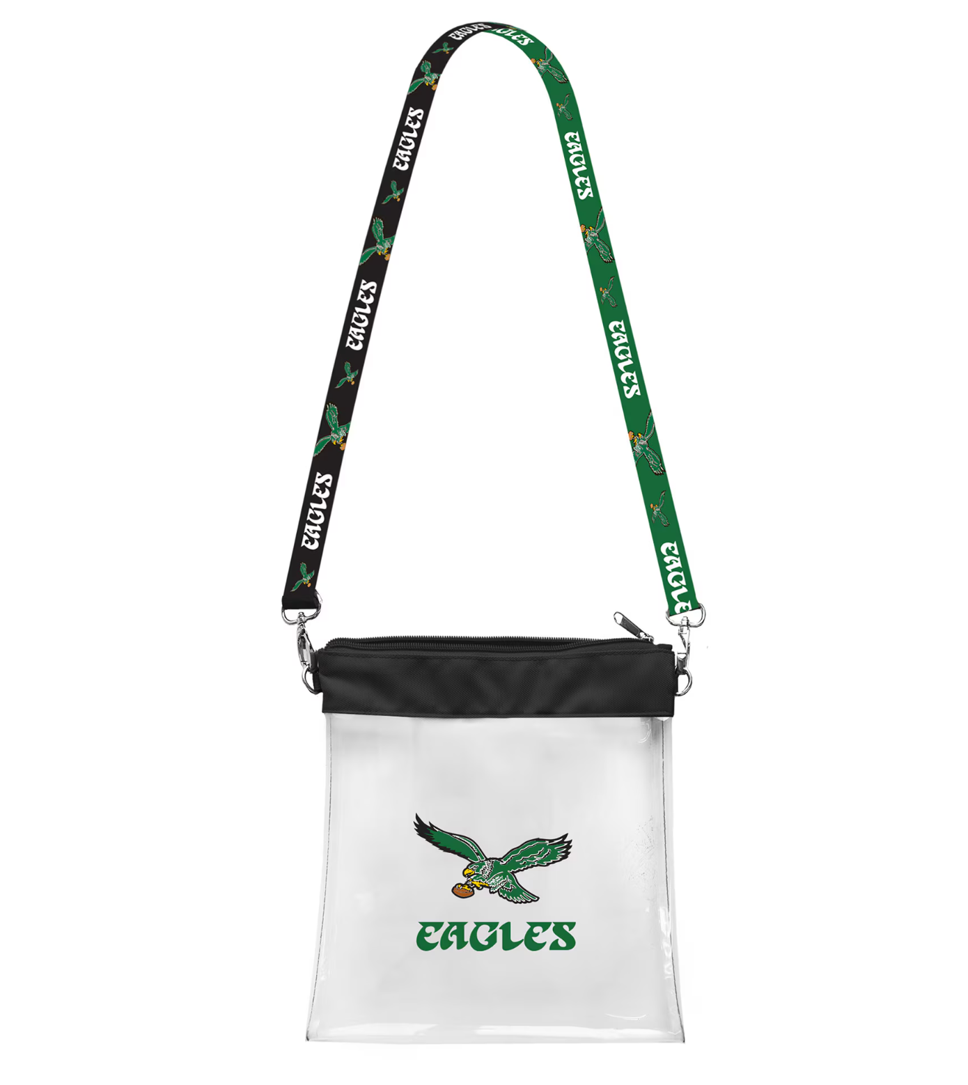 Philadelphia Eagles Retro Pattern Strap Clear Bag