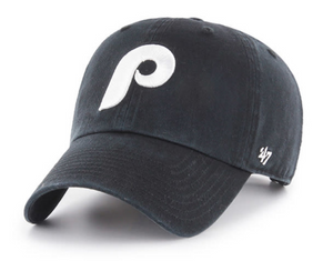 Philadelphia Phillies Throwback Black Clean Up Hat