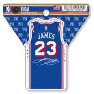 76ers LeBron James 4" x 4" Clean Cut Decal
