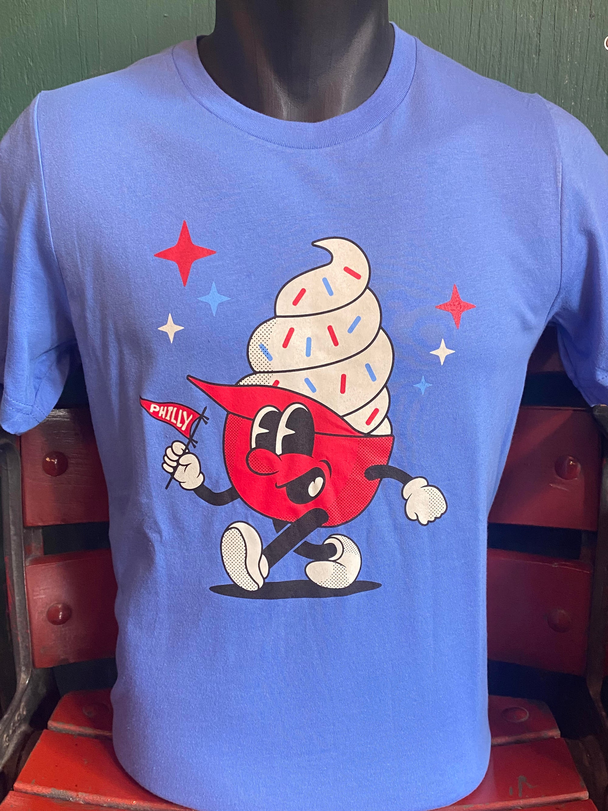 Ice Cream Helmet Polo Blue Tee Shirt