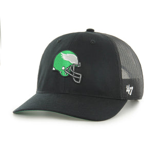 Philadelphia Eagles Historic Helmet Black Trucker Hat