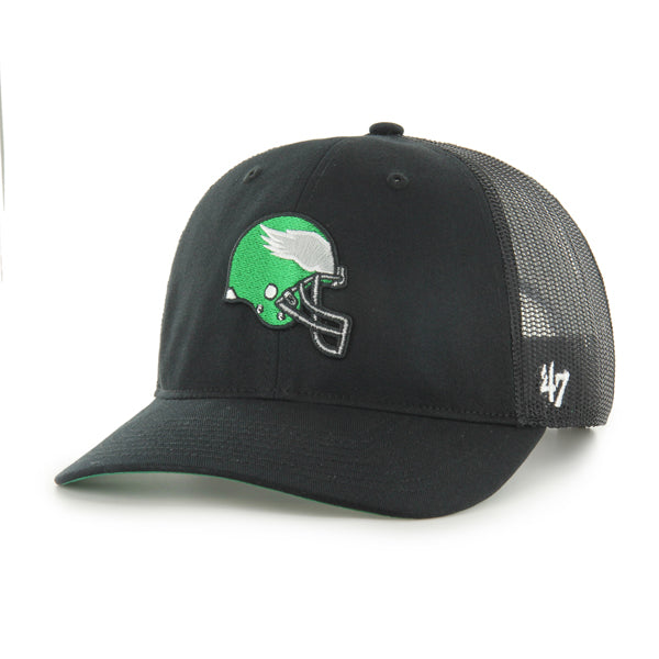 Philadelphia Eagles Historic Helmet Black Trucker Hat Shibe