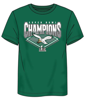 Philadelphia Eagles Super Bowl LIX Champions Diamond Youth & Toddler Green T-shirt