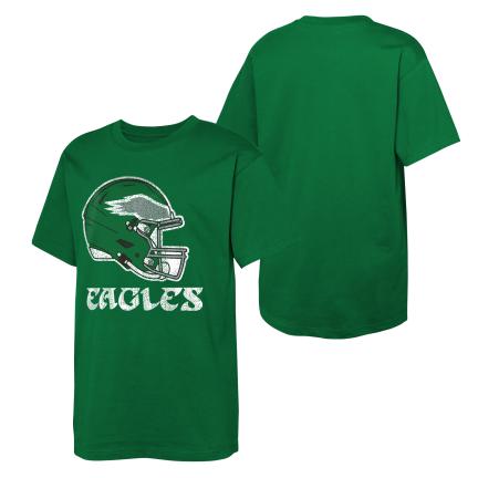 Philadelphia Eagles Throwback Helmet Kelly Green Youth T-shirt