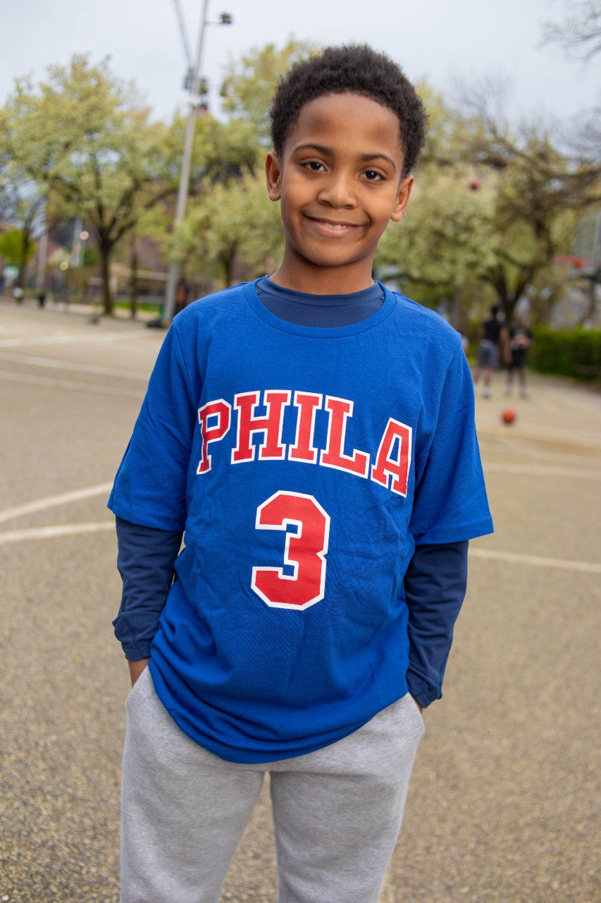 Philadelphia 76ers Allen Iverson Youth Blue t-shirt