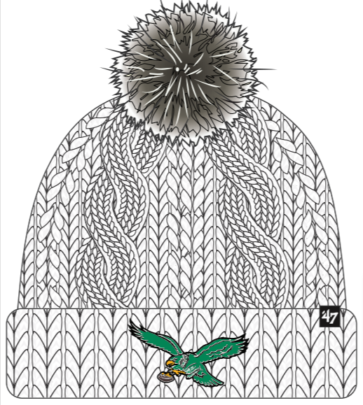 Philadelphia Eagles Historic White Meeko Women's Cuff Knit