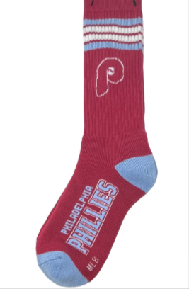 Philadelphia Phillies Throwback 4 Stripe Deuce Sock - Large
