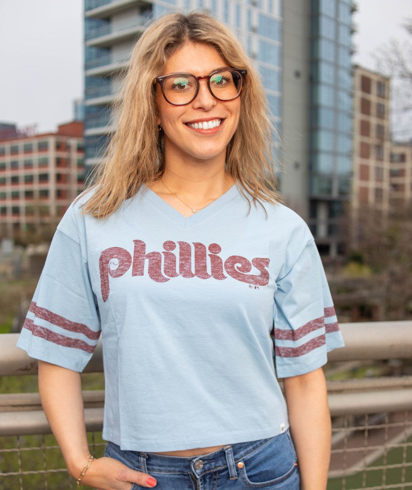 Philadelphia Phillies Premier Wordmark Sporty Crop Women's Tee