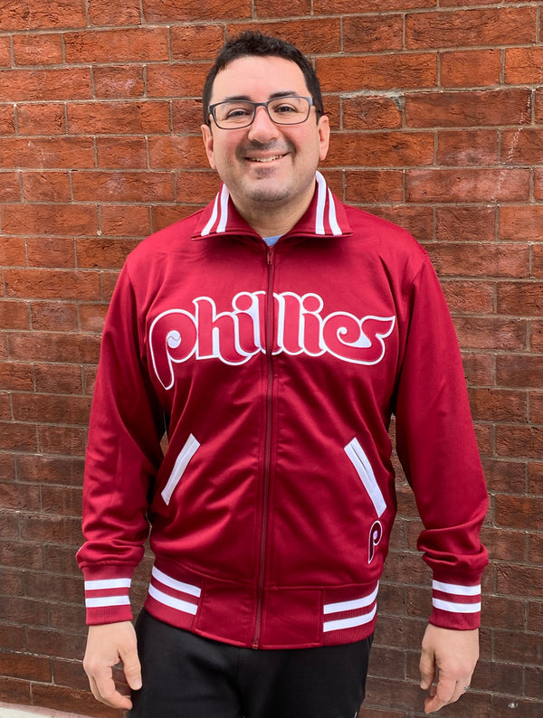 Philadelphia Phillies Full Zip Maroon Track Jacket - Shibe Vintage