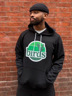 Birds Kelly Green Sunset Hooded Sweatshirt