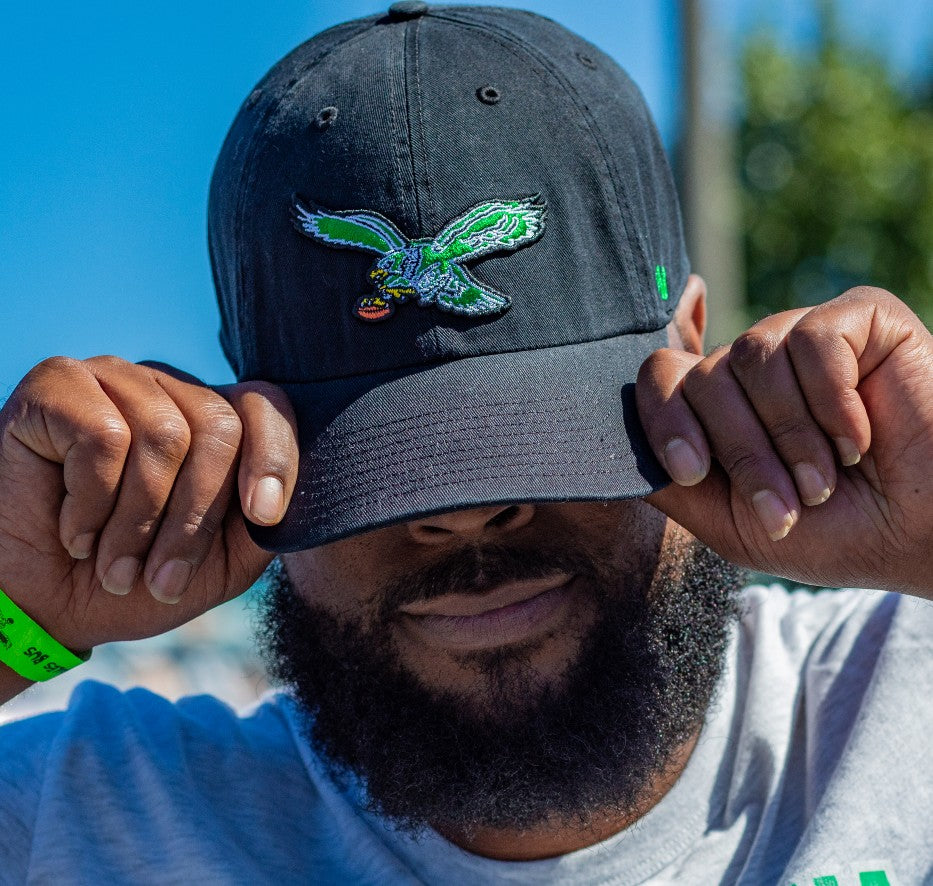Philadelphia Eagles Vintage Logo Black Clean Up Hat Shibe Vintage Sports