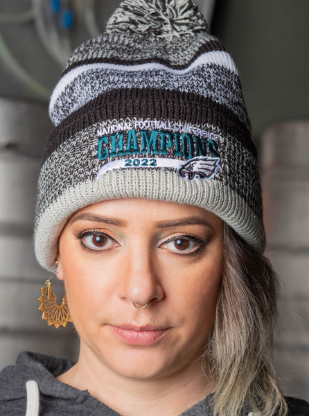 Philadelphia Eagles NFC Champions Cuff Black Knit Hat - Shibe Vintage Sports