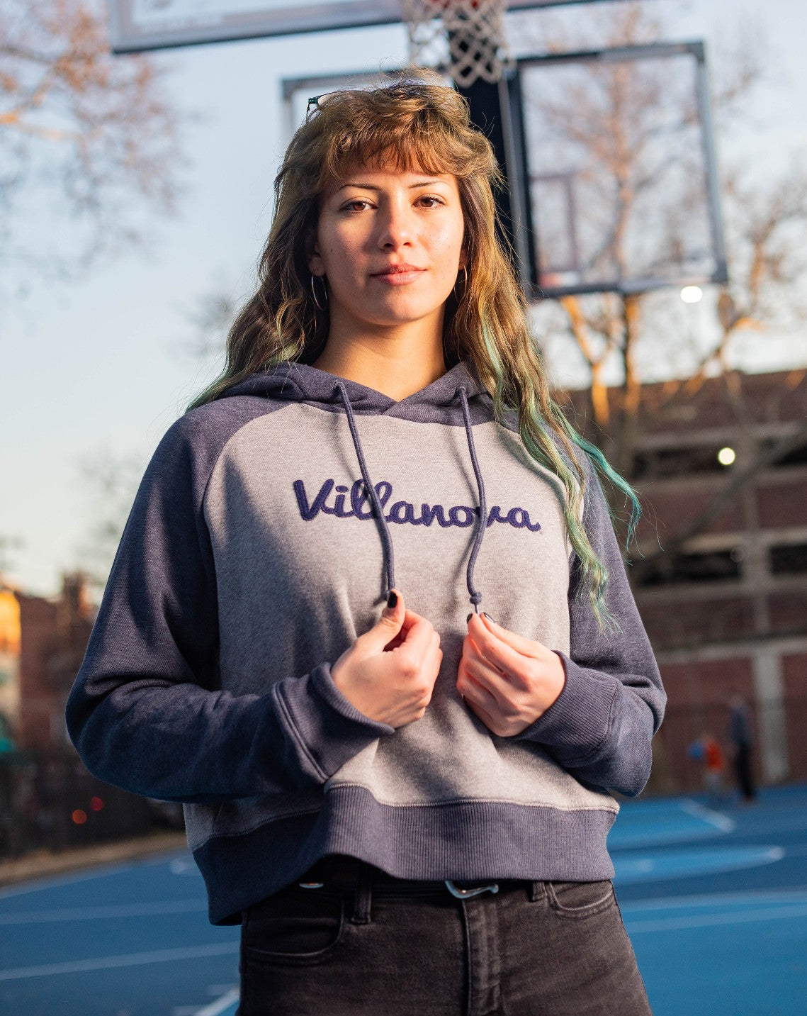Villanova University women’s fleece hooded sweatshirt