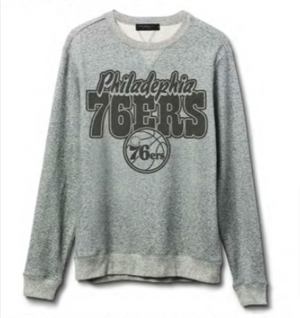 Philadelphia 76ers Cadet Blue Bypass Crew Sweatshirt - Shibe