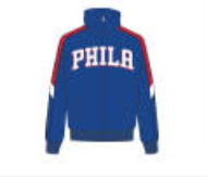 Philadelphia 76ers Royal Wordmark Shootout track jacket