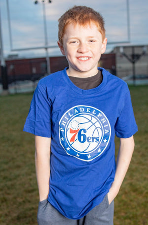 Philadelphia 76ers Youth Blue Primary Logo T-Shirt